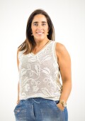 Musculosa de broderie con brillo Musculosa de broderie con brillo