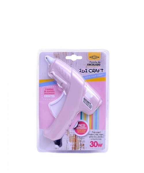 Pistola p/silicona ibi craft, 30w, (inc. 2 barras) Rosa