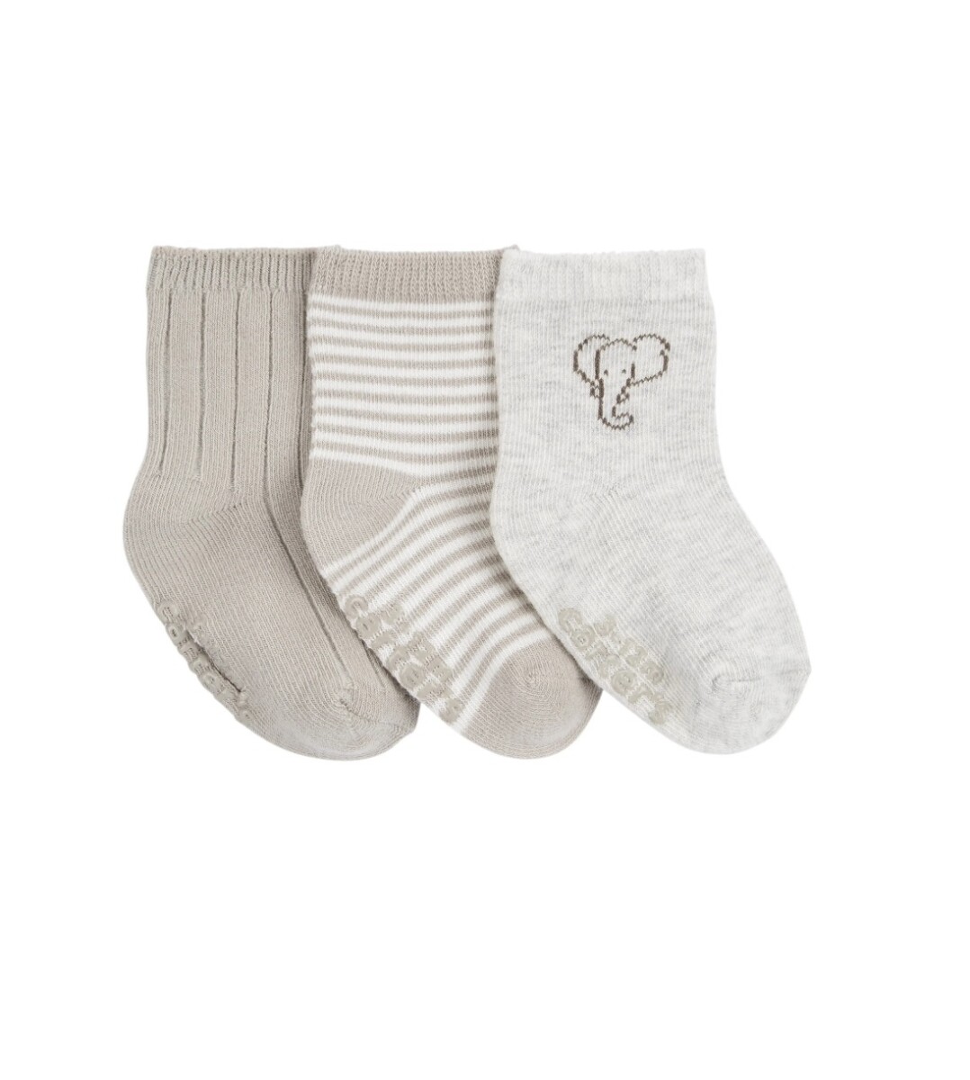 set X3 medias Carters Elefante gris 