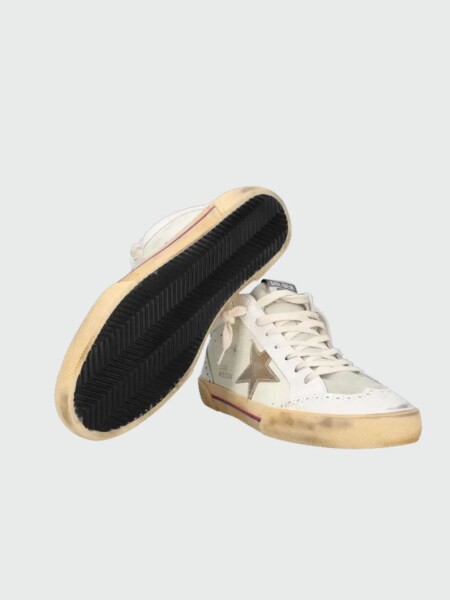 Golden Goose-Botines de cuero, Mid Star Classic Blanco