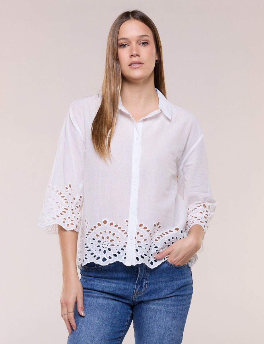 Camisa Broderie - Crudo 