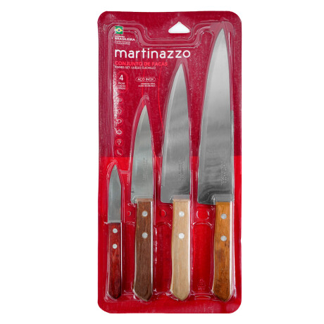 Set de 4 cuchillos con mango de madera Martinazzo Set de 4 cuchillos con mango de madera Martinazzo