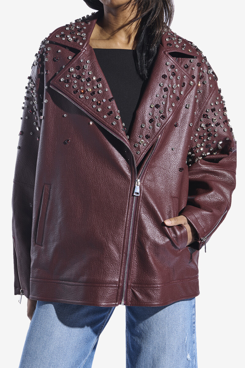 CHAQUETA FUR CATRINE Bordo