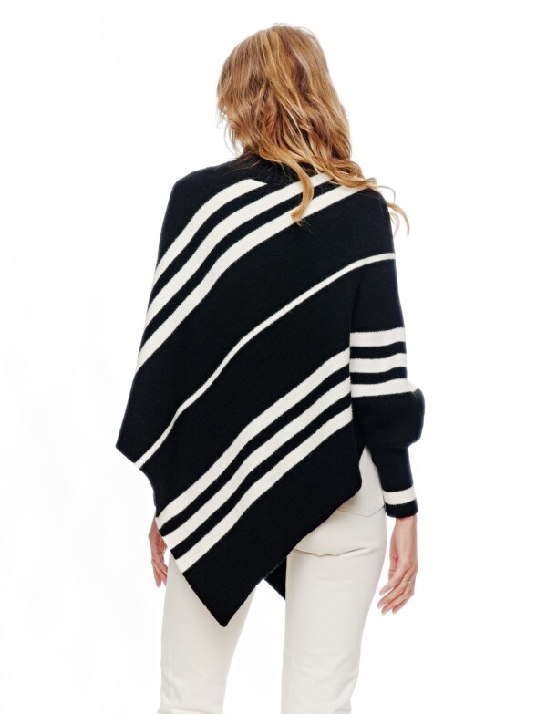 Poncho Lineas NEGRO/BLANCO