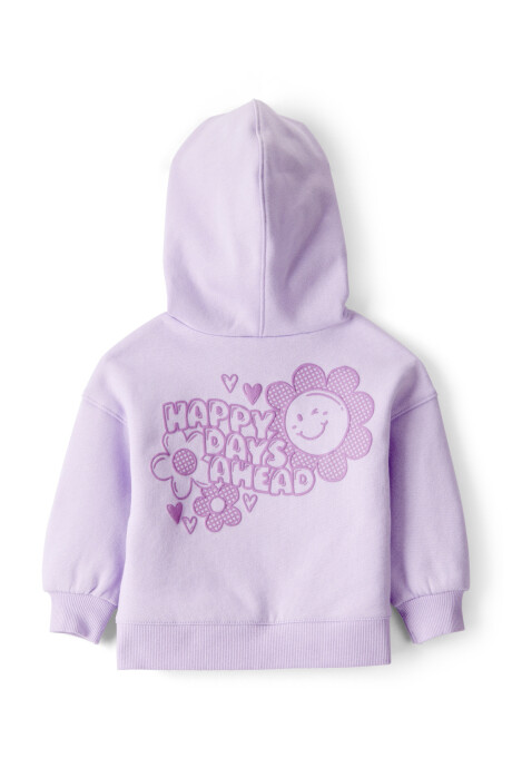 Set dos piezas de algodón, pantalón y canguro, púrpura Sin color