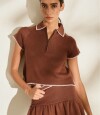 Top Zip Knit Chocolate
