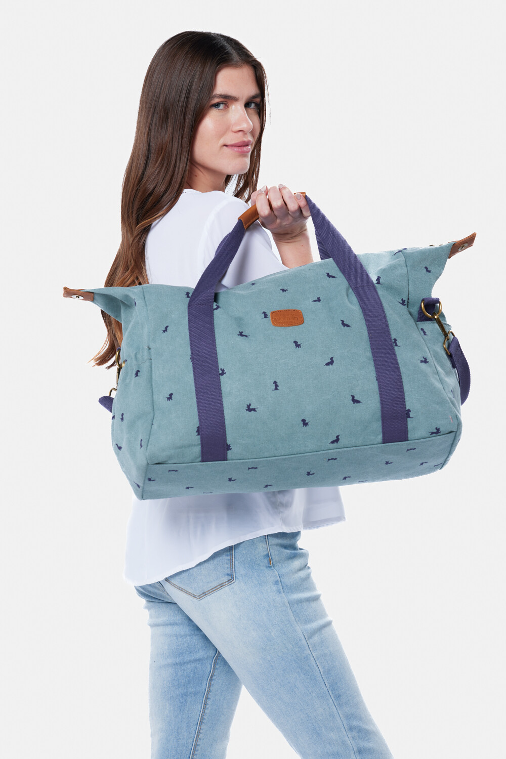BOLSO DE LONA ESTAMPADO Verde