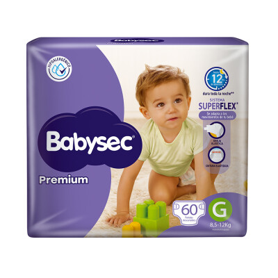 Pañales Babysec Premium Talle G 60 Uds. Pañales Babysec Premium Talle G 60 Uds.