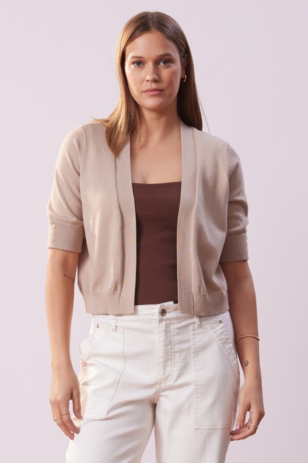 Cardigan Puño Botones BEIGE