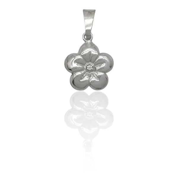 Dije Colgante Flor-Plata 925-Con Zirconia-CP3243 conpiedra