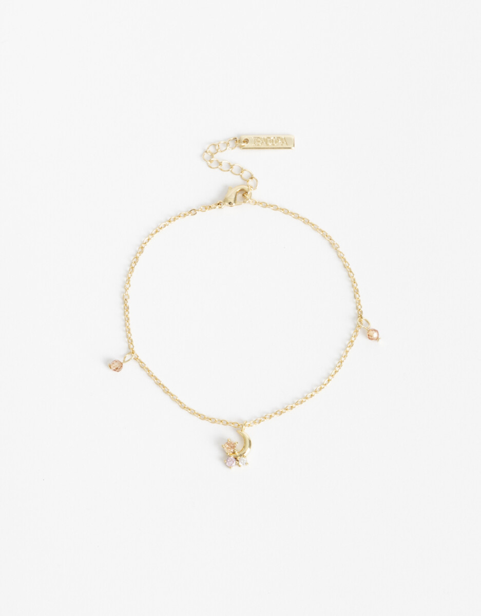 Pulsera Flexible Charm Cubic Dorado 