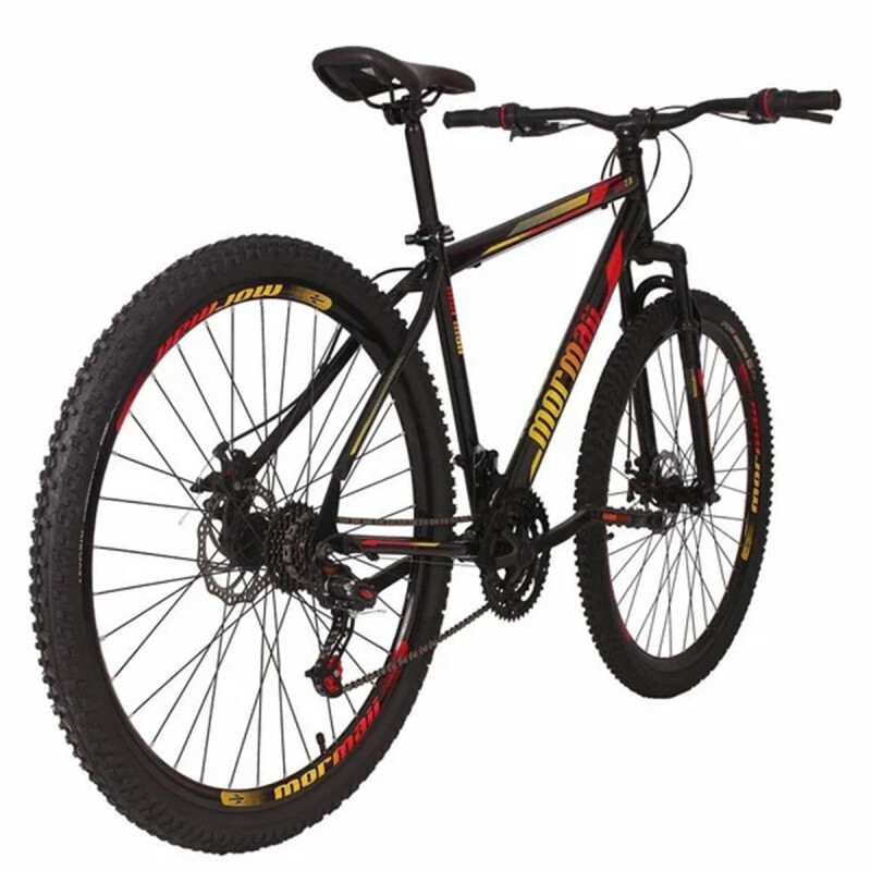 BICICLETA MORMAII VARON RODADO 29 SUSP DISK BRAKE NEGRA ROJO Y AMARILLO Bicicleta Mormaii Varon Rodado 29 Susp Disk Brake Negra Rojo Y Amarillo