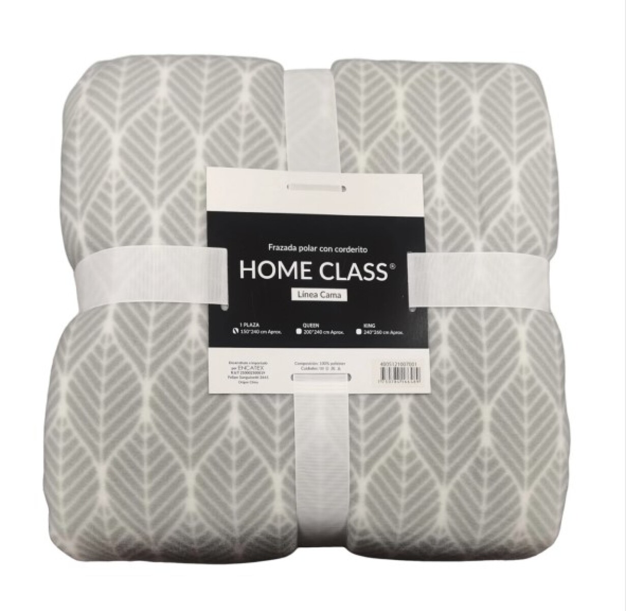 Frazada con Corderito 1 PLAZA Home Class 150 x 240 cm - ARABESCO GRIS 