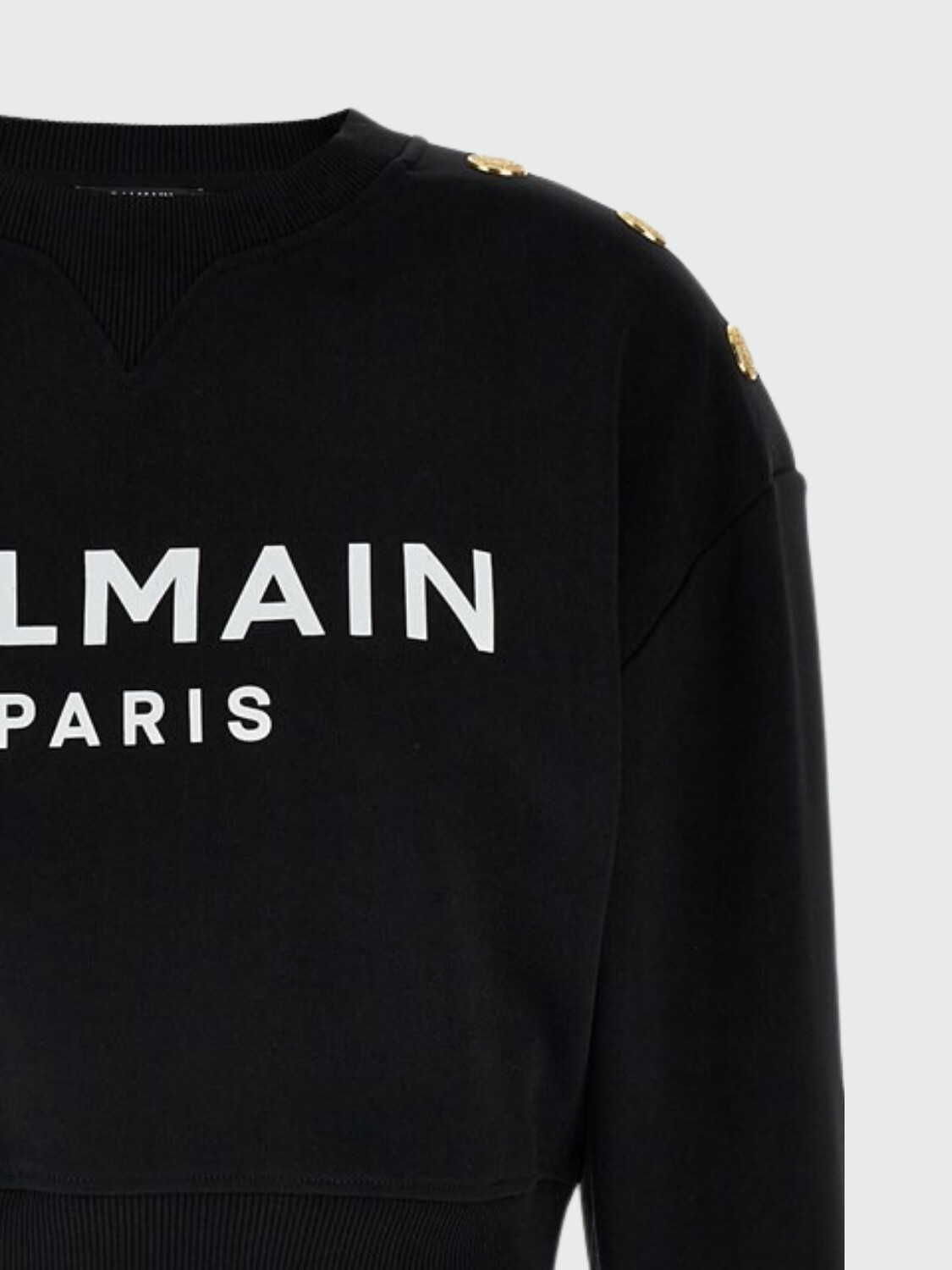 Balmain - Buzo de algodón con logo Balmain Paris Negro