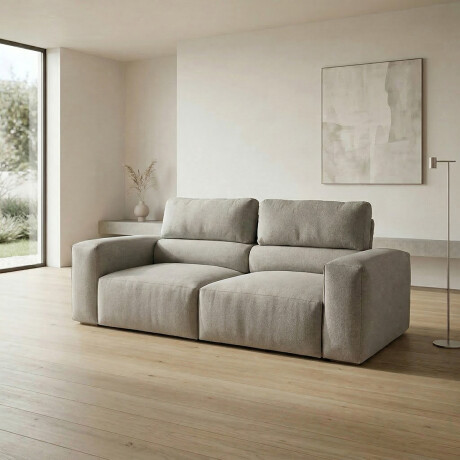 Sofá Cártago (Retráctil) - Tela Microfibra - 3 cuerpos FX4-10 (Beige)