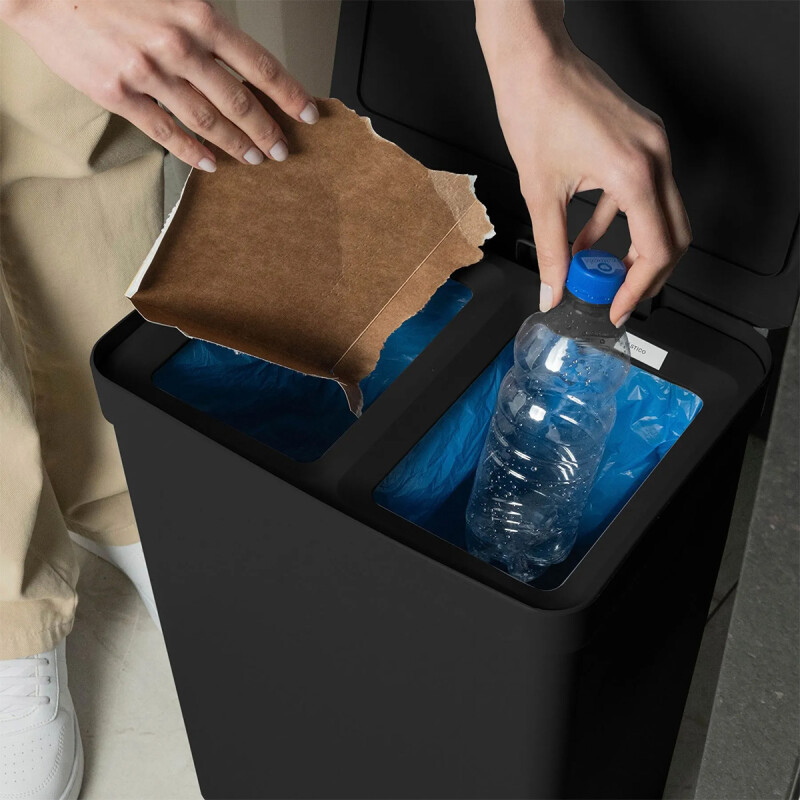 Tarro de residuos doble 30 lts NEGRO
