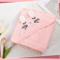 Toalla De Bebe Con Capucha Animales 80x80cm Rosa