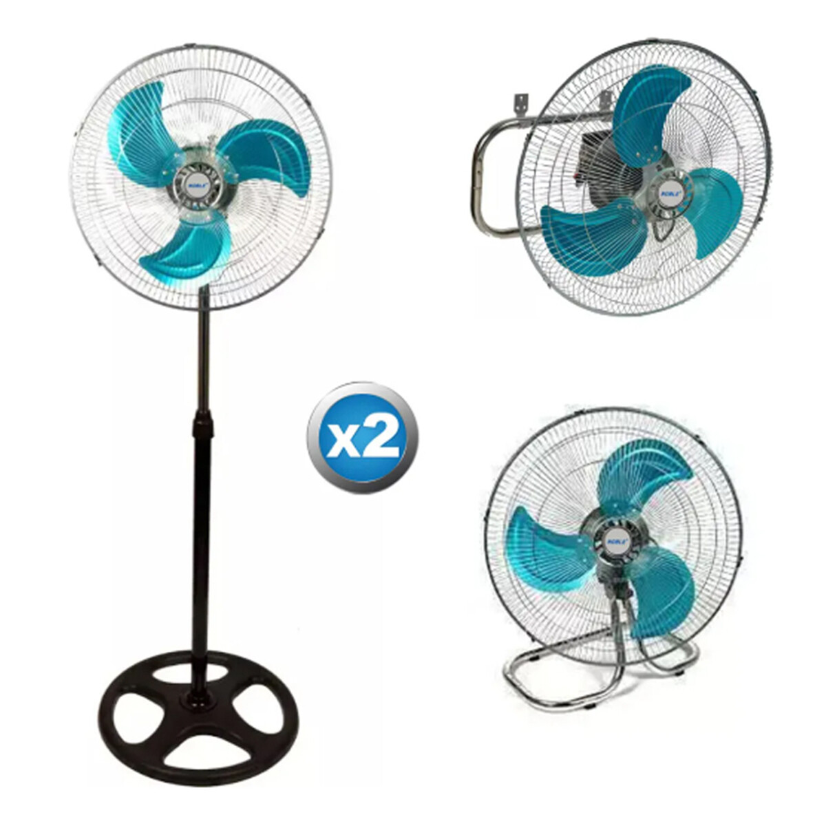 Pack X2 Ventiladores Turbo De Metal 3 En 1 