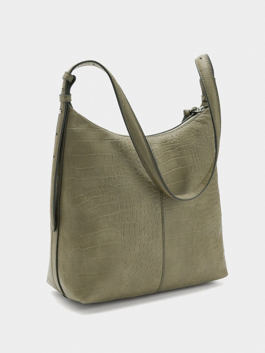 Bolso De Hombro Con Grabado Animal caqui