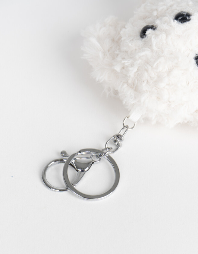 Llavero Peluche Llavero Y Charm De Peluche De Perrito - Blanco Crema
