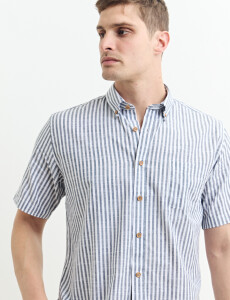 012635 CAMISA HARRINGTON LABEL Blanco/azul Osc