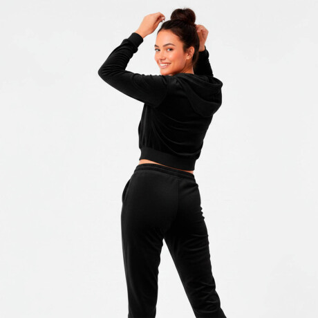 Conjunto Jogging Plush Campera + Pantalón Dama Negro