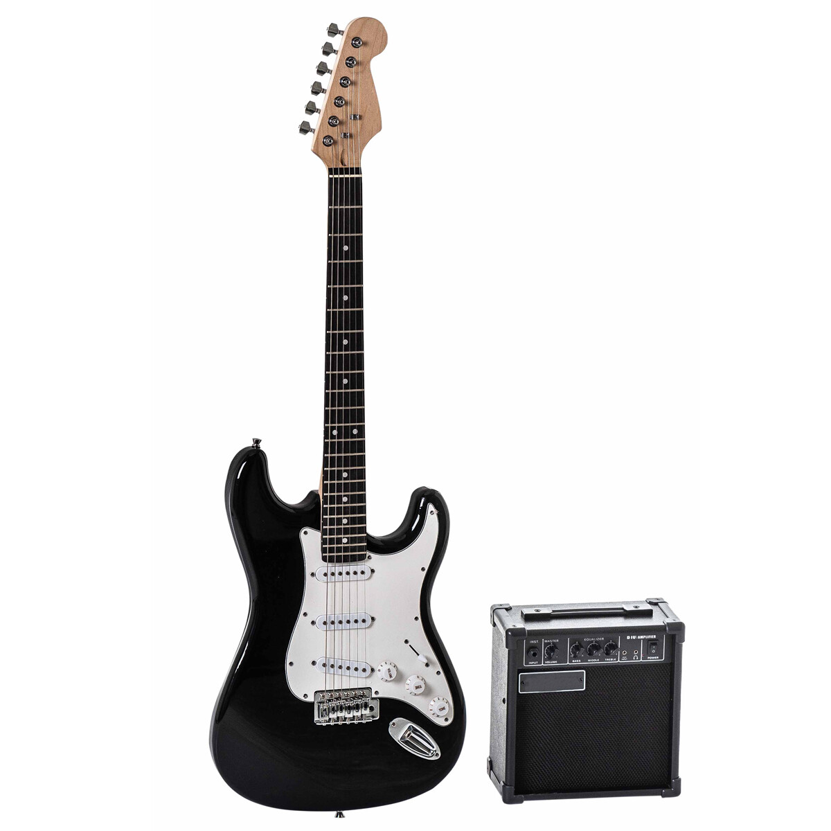 Pack Guitarra Eléctrica Freeman E01 Strat Black 