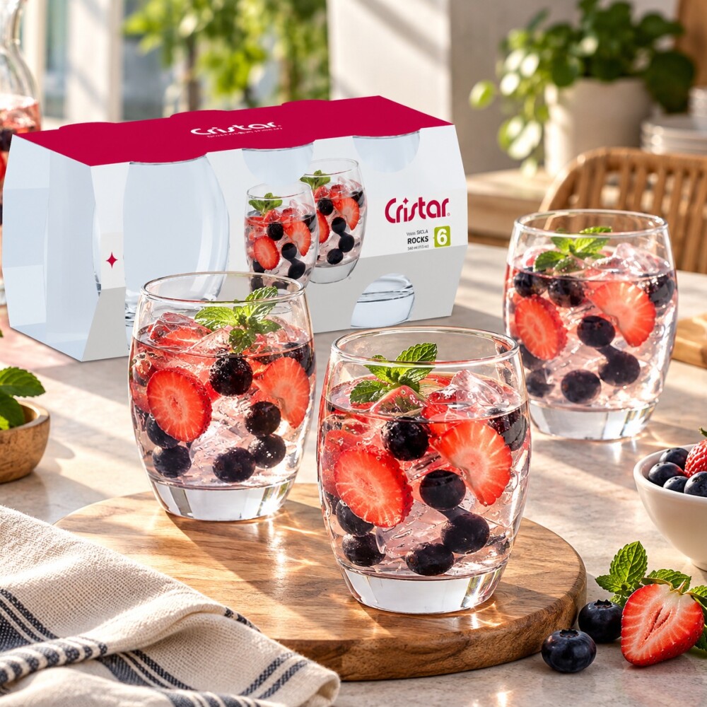 Set vasos Dubai rock 358 ml x6 CRISTAR Set vasos Dubai rock 358 ml x6 CRISTAR