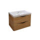 Mueble De Baño Roble Claro Mueble: 80X48X45Cm Lavamanos: 90X48X14