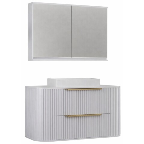 Mueble de baño Alice Suspendido 100cm Blanco con bacha de loza y botiquín Gabriela 90cm Blanco Mueble De Baño Alice Suspendido 100cm Blanco Con Bacha De Loza Y Botiquín Gabriela 90cm Blanco