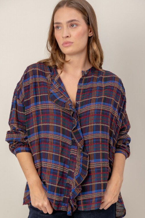 Camisa escocesa Azul