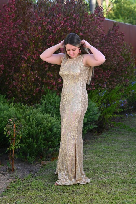 Vestido lentejuelas Berila Dorado