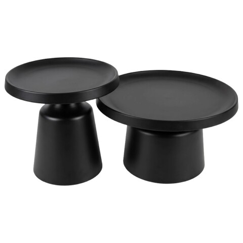 JGO MESA CENTRO METAL NEGRO 2PZAS Unica