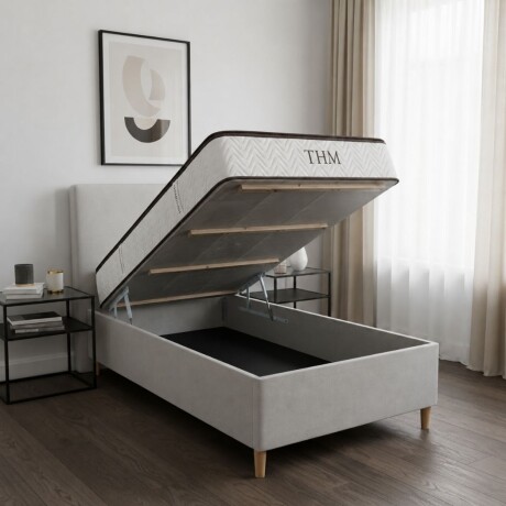 Sommier Baúl 1 plaza HAMPTONS Smartbox Palladium 90X190 Gris