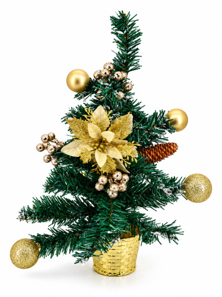 ARBOL DECORATIVO CON ACCESORIOS DORADO