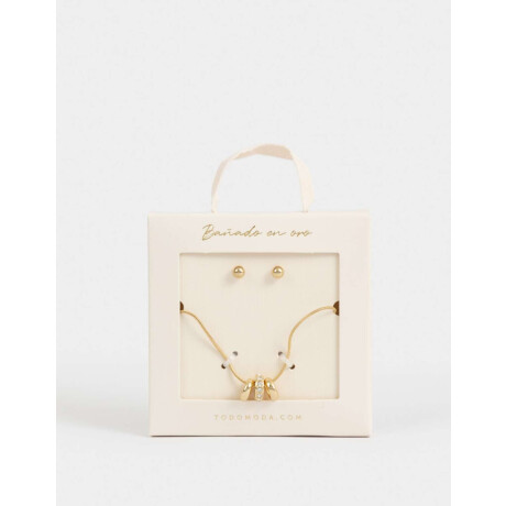 Set De Cadena Y Aros Bañado En Oro Dorado