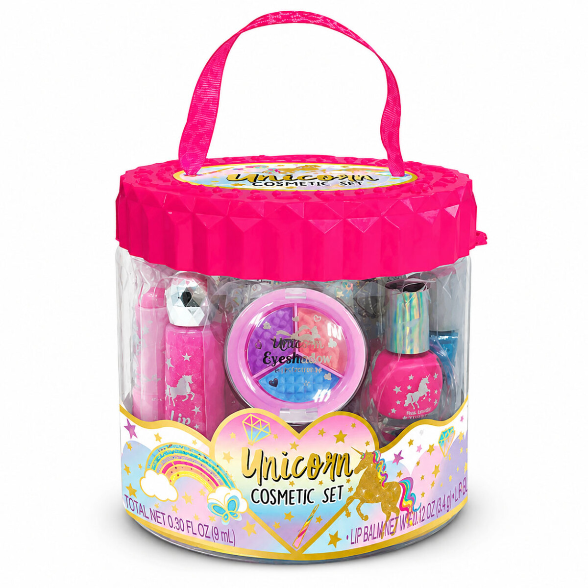 Kit Cosmética Manicura Pedicura Labial Sombra Esmalte p/Niña - Unicornio 