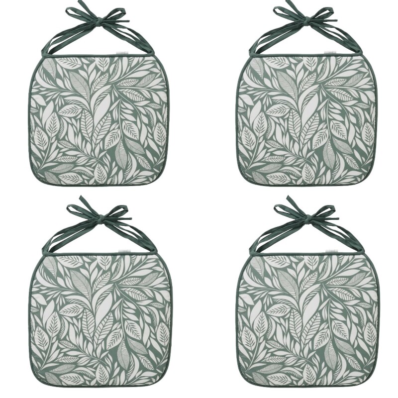 COJIN VERDE ESTAMP P/SILLA 38X38X1.8CM 4PZAS Unica