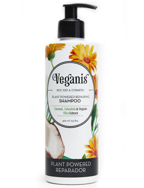 Shampoo reparador Veganis Plant Powered con coco, caléndula y oliva 400ml Shampoo reparador Veganis Plant Powered con coco, caléndula y oliva 400ml