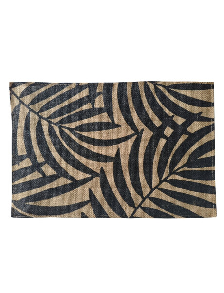 INDIVIDIUAL YUTE HOJAS 45x30CM NATURAL/NEGRO INDIVIDIUAL YUTE HOJAS 45x30CM NATURAL/NEGRO