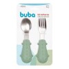 Set cubiertos metal silicona BUBA verde