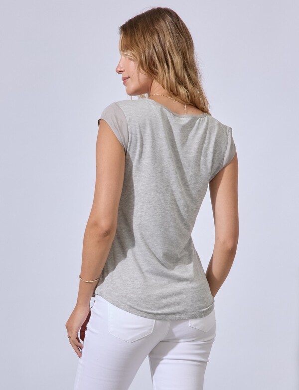 Remera Combinada GRIS