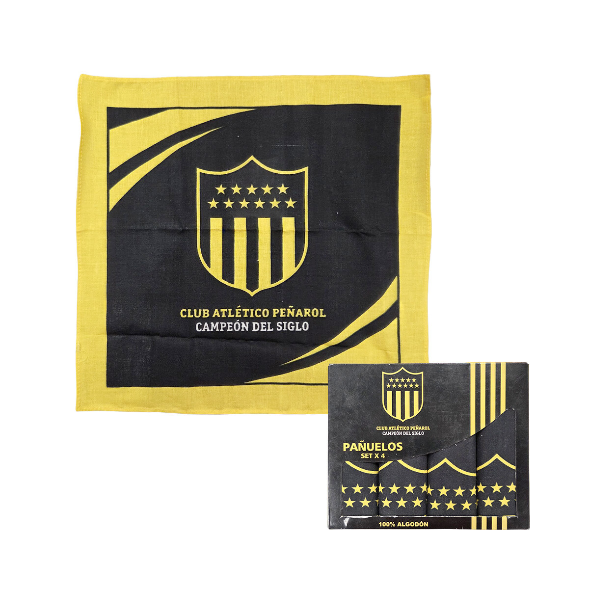 Pack x 4 Pañuelos Infantiles Peñarol 25 x 25 cm 