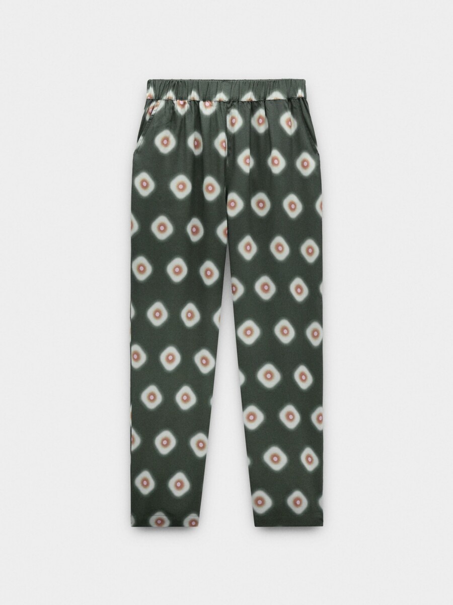 Pantalón Fluido Estampado verde