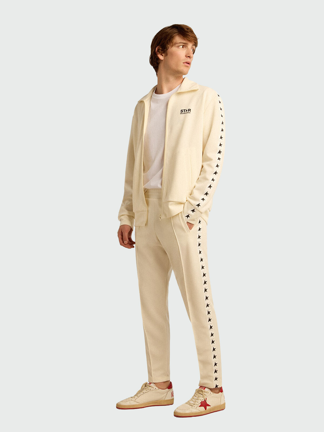 GOLDEN GOOSE - Remera con estrella negra en la parte delantera Alta Automática