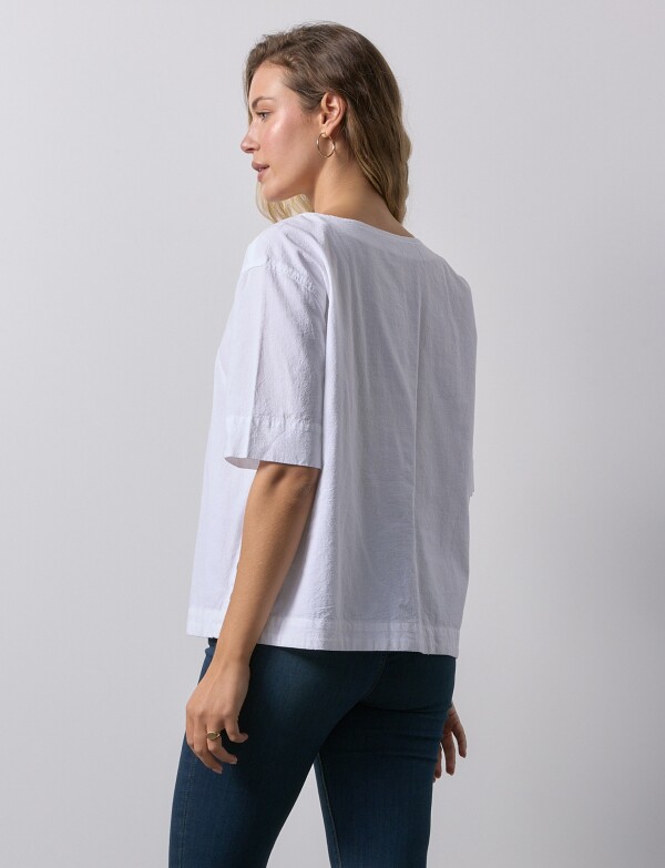 Blusa Algodon Botones BLANCO