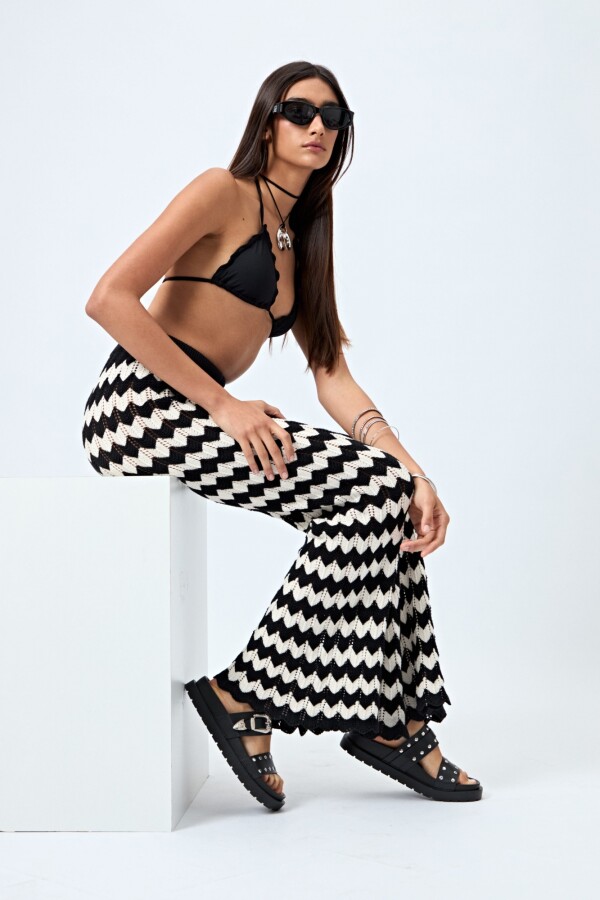 PANTALON AMBRA Negro/Crudo