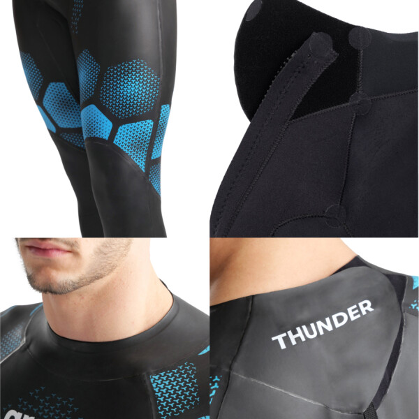 Traje De Neopreno De Competicion Para Hombre Arena Men's Powerskin Thunder Wetsuit Negro