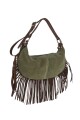 Cartera con flecos verde