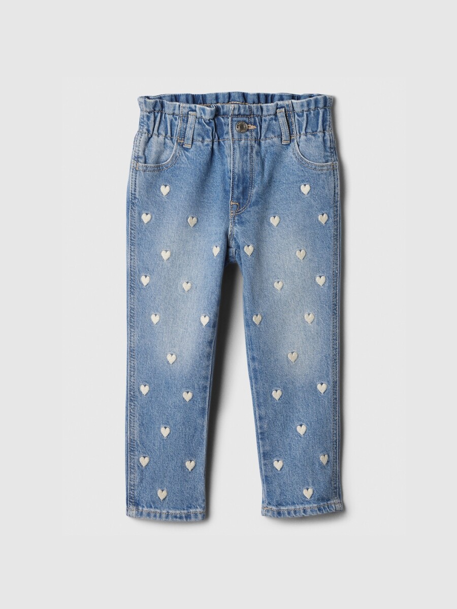 Jean Mom Toddler Niña - Medium Wash 